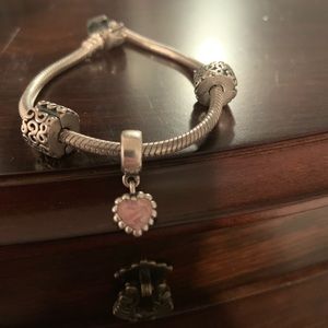 Pandora Pink Enamel Heart Charm